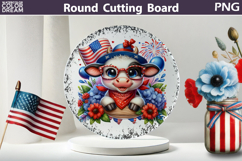 Patriotic Cow Glass Glass Kitchen Cutting Board Product Image 1