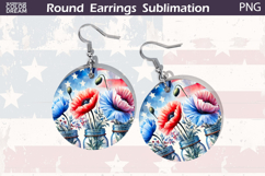 Patriotic Floral Round Earrings | 4th Of July Earrings Product Image 1