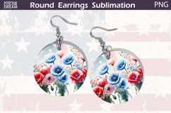 Patriotic Floral Round Earrings | 4th Of July Earrings Product Image 1