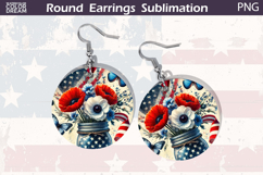 Patriotic Floral Round Earrings | 4th Of July Earrings Product Image 1