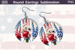Patriotic Floral Round Earrings | 4th Of July Earrings Product Image 1