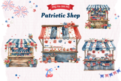 Patriotic Shop Clipart Storefront 4 of July Independence Day Product Image 1