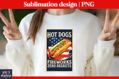 Patriotic Hot Dog, 4th of July sublimation Patriotic quote Product Image 1