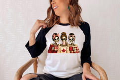 Canada Day Skeleton Friends PNG, Patriotic Coffee Besties Product Image 3