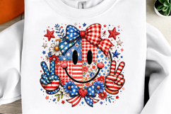 Patriotic Smiley Face PNG, 4th of July Floral Design Product Image 1