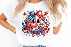 Patriotic Smiley Face PNG, 4th of July Floral Design Product Image 2