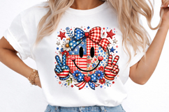 Patriotic Smiley Face PNG, 4th of July Floral Design Product Image 3