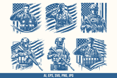Patriotic Soldier Vector SVG Bundle Product Image 1