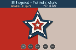 3D Layered Patriotic star Product Image 3