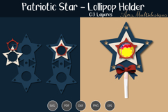 4th of July star Lollipop holder SVG Product Image 1