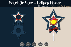 4th of July star Lollipop holder SVG Product Image 2