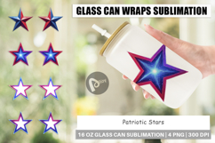 Glass Can Patriotic Stars Product Image 1