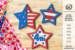 Patriotic Star Decor Laser Cut Design Product Image 1