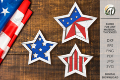 Patriotic Star Decor Laser Cut Design Product Image 1