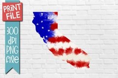 Patriotic State California Sublimation Design Product Image 1