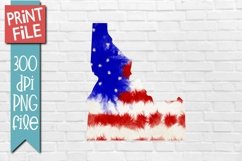Patriotic State Idaho Sublimation Design Product Image 1