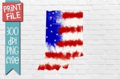 Patriotic State Indiana Sublimation Design Product Image 1