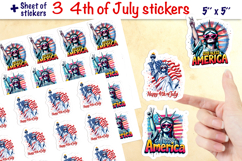4th of July stickers, Statue of Liberty, God bless America Product Image 1