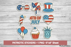 Patriotic Stickers PNG | 4th of July Clipart for Crafts Product Image 1