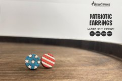 Patriotic Stud Earrings Laser Cut Design Product Image 1