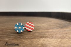 Patriotic Stud Earrings Laser Cut Design Product Image 3