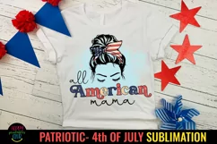 All American Mama Patriotic Sublimation I 4th July PNG