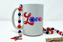 Sunflower Love Patriotic Sublimation I July 4 Sublimation PNG