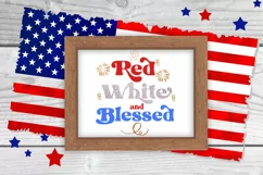 Red White And Blessed Patriotic Sublimation I July 4 PNG