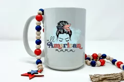All American Mama Patriotic Sublimation I 4th July PNG