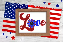 Sunflower Love Patriotic Sublimation I July 4 Sublimation PNG