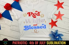 Red White And Blessed Patriotic Sublimation I July 4 PNG