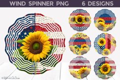 Patriotic Sunflower Wind Spinner | American Flag Sublimation Product Image 1