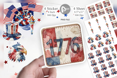 Patriotic Symbol Patchwork Sticker Product Image 1