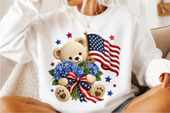 Patriotic Teddy Bear PNG Design Product Image 3