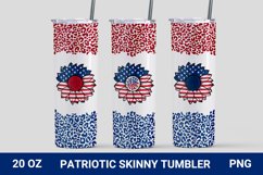 Patriotic tumbler, 20 oz skinny tumbler, Sunflower tumbler Product Image 1