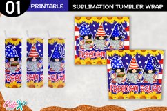 Freedom squad|Patriotic Gnomes sublimation tumbler Product Image 2