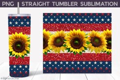 Patriotic Sunflower Tumbler Wrap | American Flag Tumbler Product Image 2