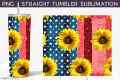 Patriotic Sunflower Tumbler Wrap | American Flag Tumbler Product Image 4