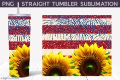 Patriotic Sunflower Tumbler Wrap | American Flag Tumbler Product Image 5