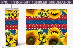Patriotic Sunflower Tumbler Wrap | American Flag Tumbler Product Image 6