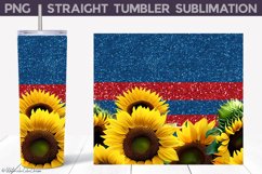 Patriotic Sunflower Tumbler Wrap | American Flag Tumbler Product Image 7