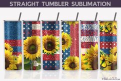 Patriotic Sunflower Tumbler Wrap | American Flag Tumbler Product Image 1