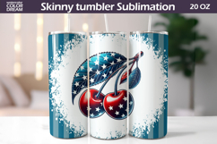 Patriotic Cherry Tumbler | 4th Of July Tumbler Wrap Product Image 1