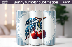 Patriotic Cherry Tumbler | 4th Of July Tumbler Wrap Product Image 1