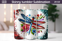 Patriotic Dragonfly Tumbler | 4th Of July Tumbler Wrap Product Image 1
