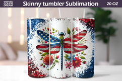 Patriotic Dragonfly Tumbler | 4th Of July Tumbler Wrap Product Image 1