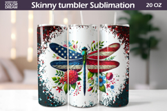 Patriotic Dragonfly Tumbler | 4th Of July Tumbler Wrap Product Image 1