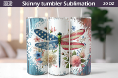 Patriotic Dragonfly Tumbler | 4th Of July Tumbler Wrap Product Image 1