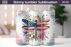 Patriotic Dragonfly Tumbler | 4th Of July Tumbler Wrap Product Image 1