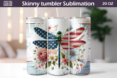 Patriotic Dragonfly Tumbler | 4th Of July Tumbler Wrap Product Image 1
